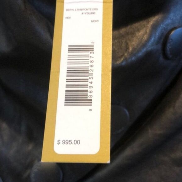 Catherine Malandrino Yellow tag Leather Dress 4/7 sleeves Classy Retro Hepburn - Picture 8 of 10